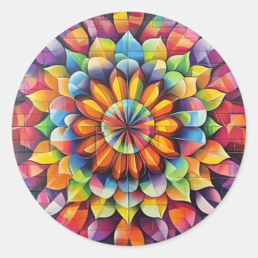Kaleidescope Ronde Sticker (Voorkant)