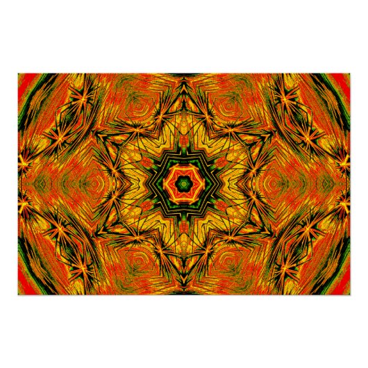 Kaleido Starburst – Glossy Art Poster (Voorkant)