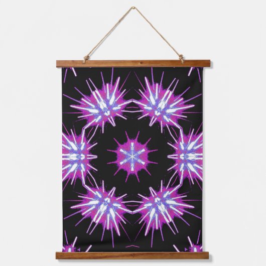 Kaleido Starburst – Purple Pattern Tapestry Hangend Wandkleed (Voorkant)