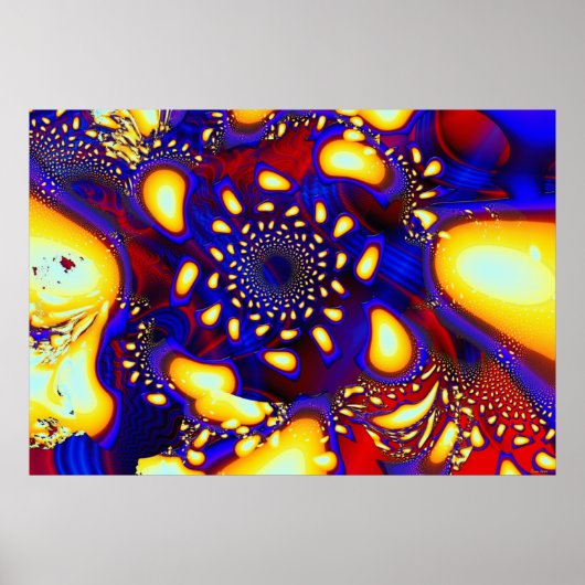 KaleidoBerries Psychedelic Fused Glass Fractal Poster (Voorkant)