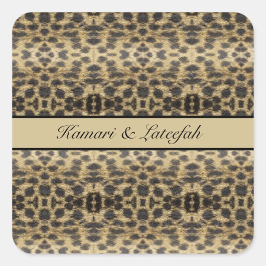 KaleidoCheetah, op maat Vierkante Sticker (Voorkant)