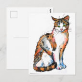 Kaleidoscat #2 Katachtig Kitten Waterverfschilderi Briefkaart (Voorkant / Achterkant)