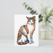 Kaleidoscat #2 Katachtige Kitten Waterverfschilder Briefkaart (Staand voorkant)