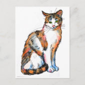 Kaleidoscat #2 Katachtige Kitten Waterverfschilder Briefkaart (Voorkant)