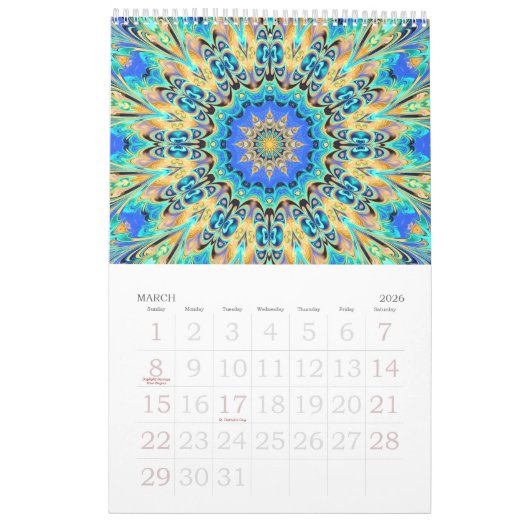 Kaleidoscoop 12 maanden kalender (Mar 2026)
