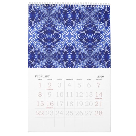 Kaleidoscoop 12 maanden kalender (Feb 2026)