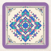 Kaleidoscoop Abstract Patroon Kartonnen Onderzetters (Voorkant)