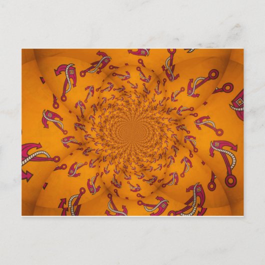 Kaleidoscoop Anker Art Print Briefkaart (Voorkant)