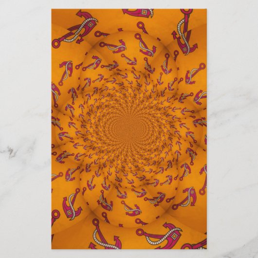 Kaleidoscoop Anker Art Print Briefpapier (Voorkant)
