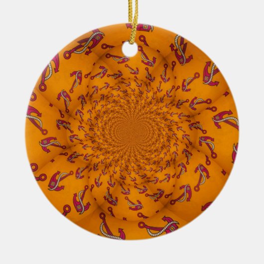 Kaleidoscoop Anker Art Print Keramisch Ornament (Voorkant)