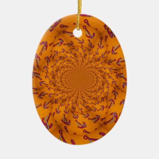 Kaleidoscoop Anker Art Print Keramisch Ornament (Voorkant)