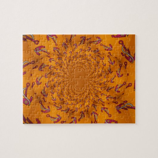 Kaleidoscoop Anker Art Print Legpuzzel (Horizontaal)