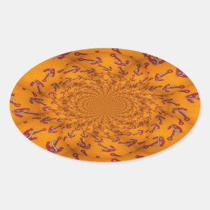 Kaleidoscoop Anker Art Print Ovale Sticker