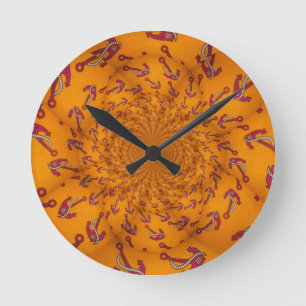 Kaleidoscoop Anker Art Print Ronde Klok