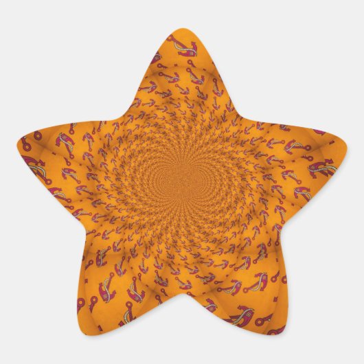 Kaleidoscoop Anker Art Print Ster Sticker (Voorkant)