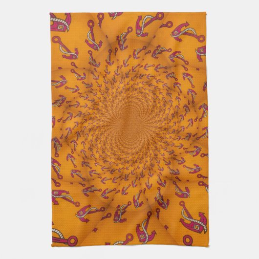 Kaleidoscoop Anker Art Print Theedoek (Verticaal)