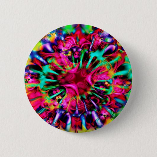 Kaleidoscoop Apophysis Fractal Art - I Ronde Button 5,7 Cm (Voorkant)