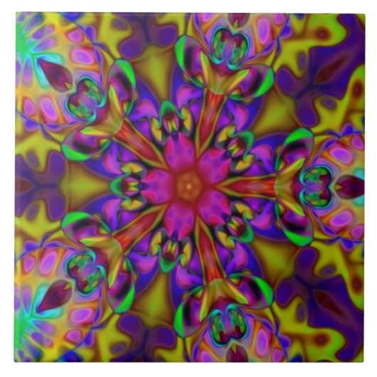 Kaleidoscoop Apophysis Fractal Art. II Tegeltje (Voorkant)