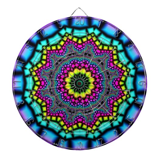 Kaleidoscoop Art 4 Dart Board Dartbord (Voorkant)