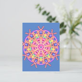Kaleidoscoop blauw briefkaart (Staand voorkant)