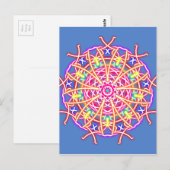 Kaleidoscoop blauw briefkaart (Voorkant / Achterkant)