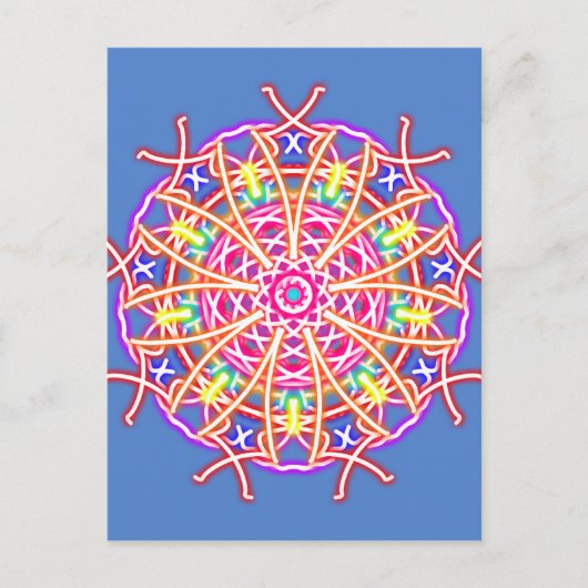 Kaleidoscoop blauw briefkaart (Voorkant)