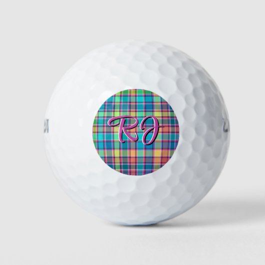 Kaleidoscoop Blauw, Paarse, Turquoise Geel Golfballen (Voorkant)