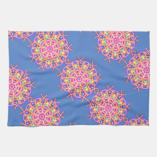 Kaleidoscoop blauw theedoek