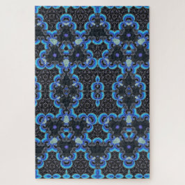Kaleidoscoop blauw/zwart/paarse ontwerp legpuzzel