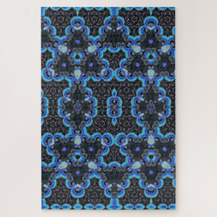 Kaleidoscoop blauw/zwart/paarse ontwerp legpuzzel