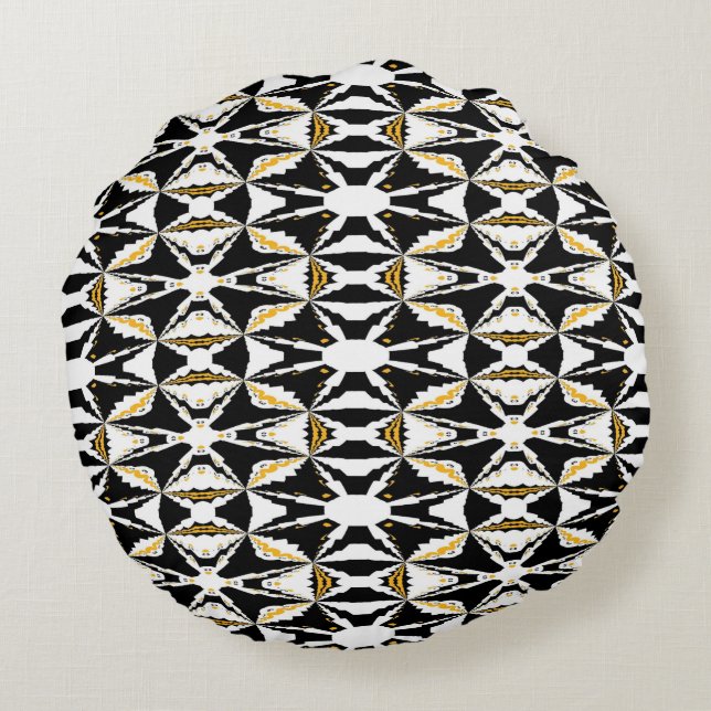 Kaleidoscoop bloem rond kussen (Achterkant)