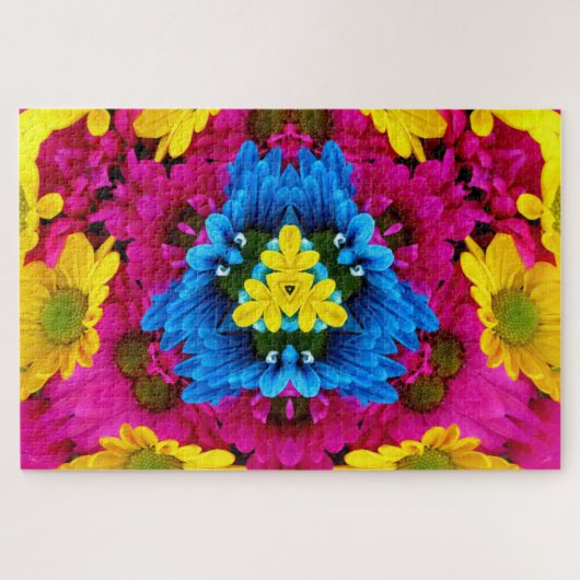 kaleidoscoop bloemen puzzel (Horizontaal)