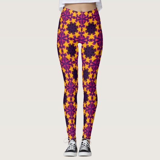 Kaleidoscoop Bloemige All-Over-Print Dames Legging (Voorkant)