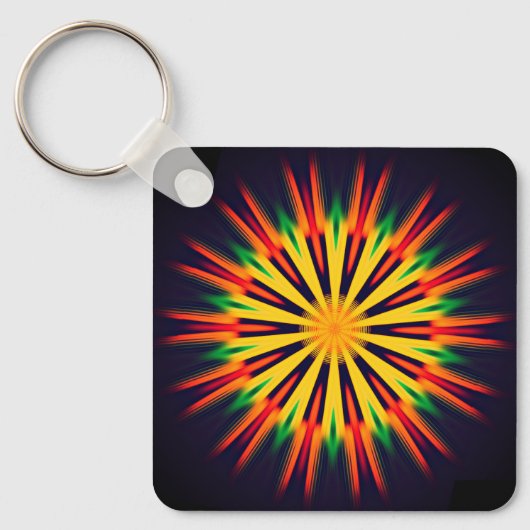 Kaleidoscoop Bloemontwerp-21855 Sleutelhanger (Voorkant)