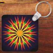 Kaleidoscoop Bloemontwerp-21855 Sleutelhanger (Achterkant)