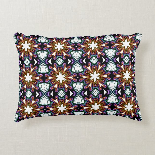 kaleidoscoop bloempatroon  accent kussen (Voorkant)