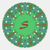 Kaleidoscoop Boom Monogram Kerst stickers (Voorkant)