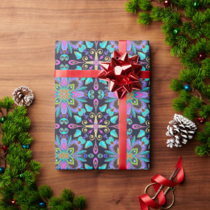 Kaleidoscoop bosbes cadeaupapier