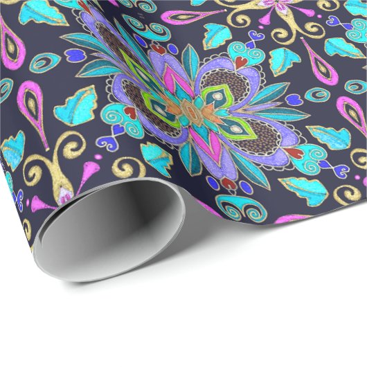 Kaleidoscoop bosbes cadeaupapier (Rol Hoek)