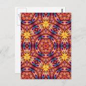 Kaleidoscoop Briefkaart Blue en Cinnamon Brown (Voorkant / Achterkant)