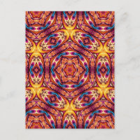 Kaleidoscoop Briefkaart Blue en Cinnamon Brown