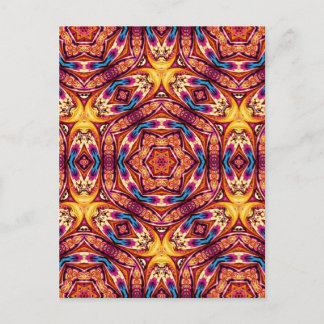 Kaleidoscoop Briefkaart Blue en Cinnamon Brown