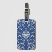 Kaleidoscoop Bright Blauw, Wit, Single Star Bagagelabel (Voorkant (verticaal))