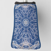 Kaleidoscoop Bright Blauw, Wit, Single Star Golfheadcover (Draai 90)