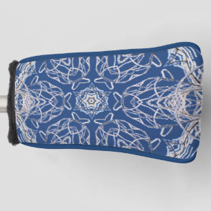 Kaleidoscoop Bright Blauw, Wit, Single Star Golfheadcover