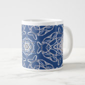 Kaleidoscoop Bright Blauw, Wit, Single Star Grote Koffiekop (Voorkant rechts)