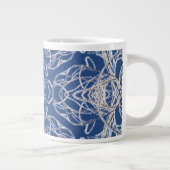 Kaleidoscoop Bright Blauw, Wit, Single Star Grote Koffiekop (Rechts)