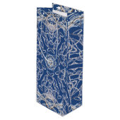 Kaleidoscoop Bright Blauw, Wit, Single Star Wijn Cadeautas (Voorkant Gekanteld)