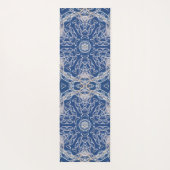 Kaleidoscoop Bright Blauw, Wit, Single Star Yogamat (Achterkant)