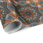 Kaleidoscoop bruin sterpatroon... cadeaupapier (Rol Hoek)